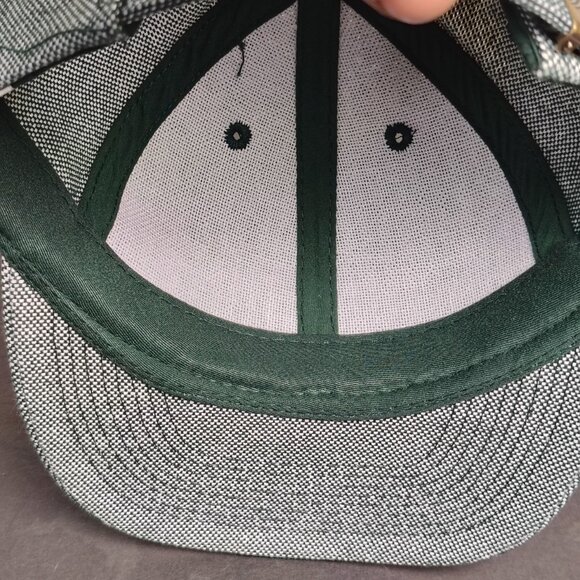 VINTAGE Otto Cap Hat Strap Back Green White Blank Adjustable Baseball Mens - Picture 8 of 12